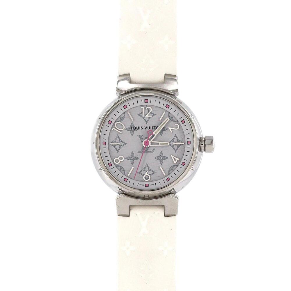 Louis Vuitton Tambour Monogram Qa115 Ss Quartz Watch